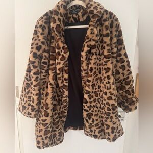 Love Tree Animal Print Teddy Jacket